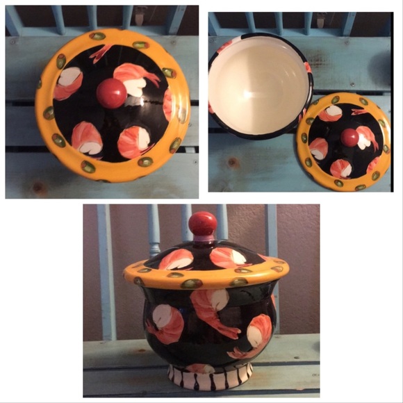 Droll Designs Large Vintage Black Shrimp Soup Tureen Covered Ceramic Pot 9”x 9.5 - Picture 5 of 13